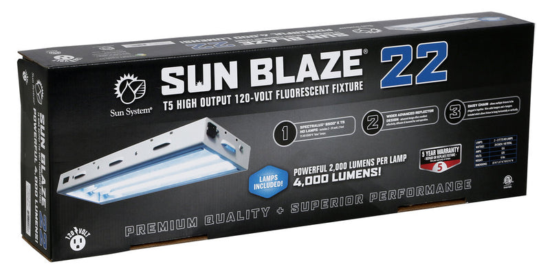 Sun Blaze T5 HO Fluorescent Light Fixtures - 120 Volt