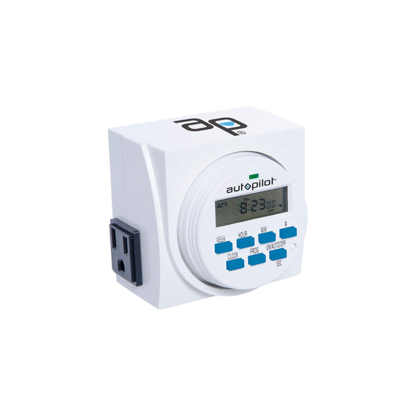 AutoPilot Dual Outlet Digital Grounded Timer 7 Day