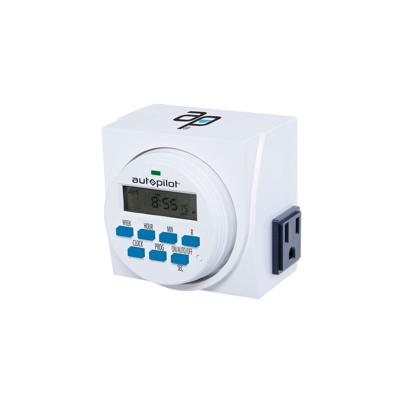 AutoPilot Dual Outlet Digital Grounded Timer 7 Day