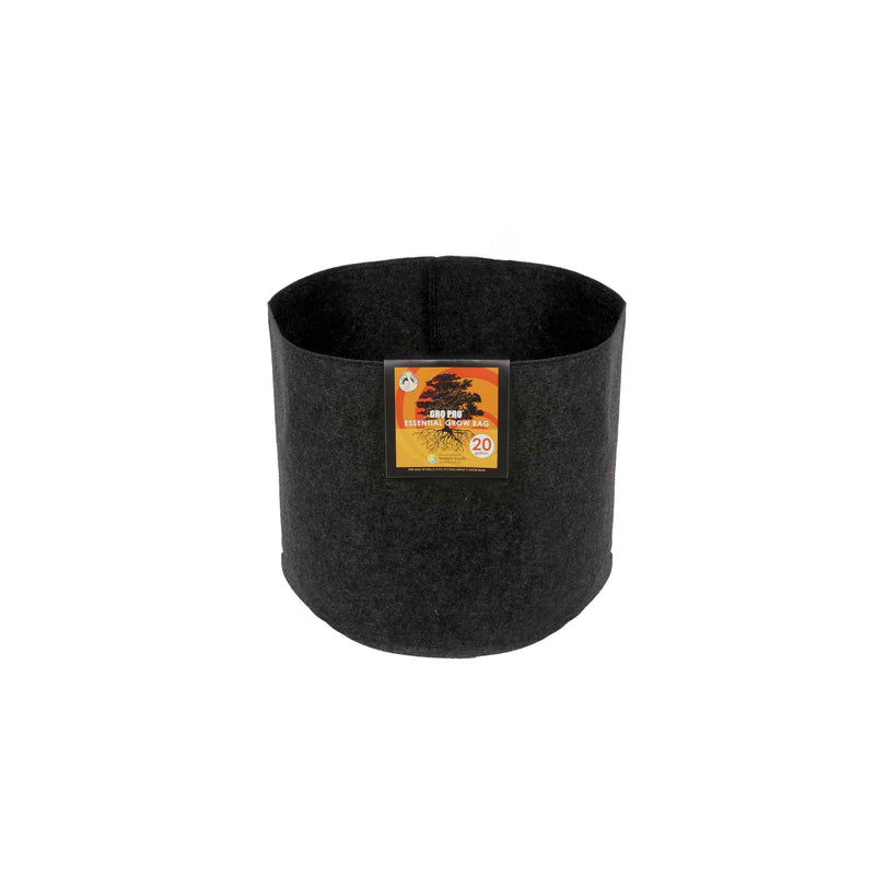 Gro Pro Essential Round Fabric Pots - Black