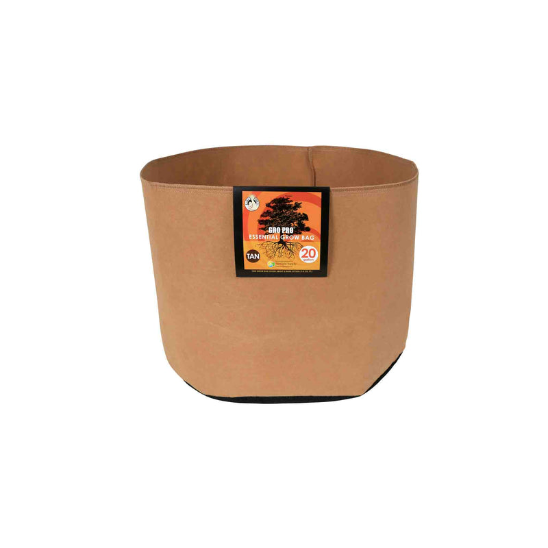 Gro Pro Essential Round Fabric Pots - Tan