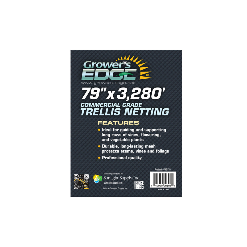 Grower's Edge Commercial Grade Trellis Netting Bulk Roll 79 in x 3280 ft