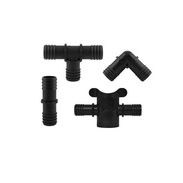 Hydro Flow Premium Barbed Fittings & Valves with Bump Stop 3/4 in