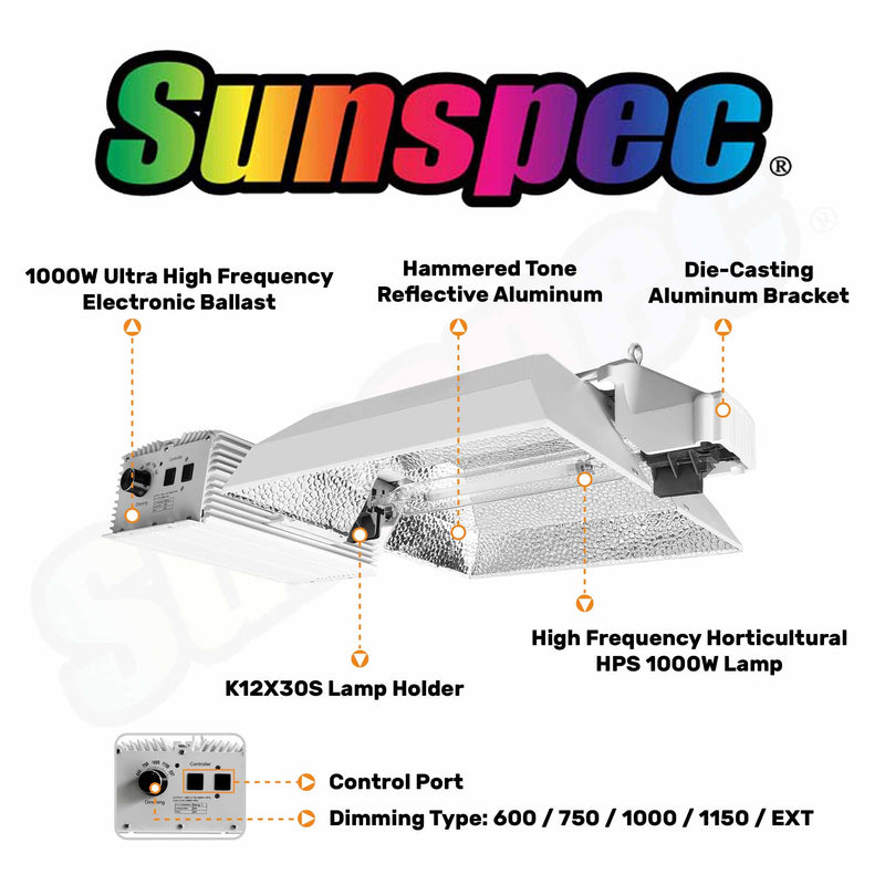 Sunspec 1000W DE HPS Grow Light Kit